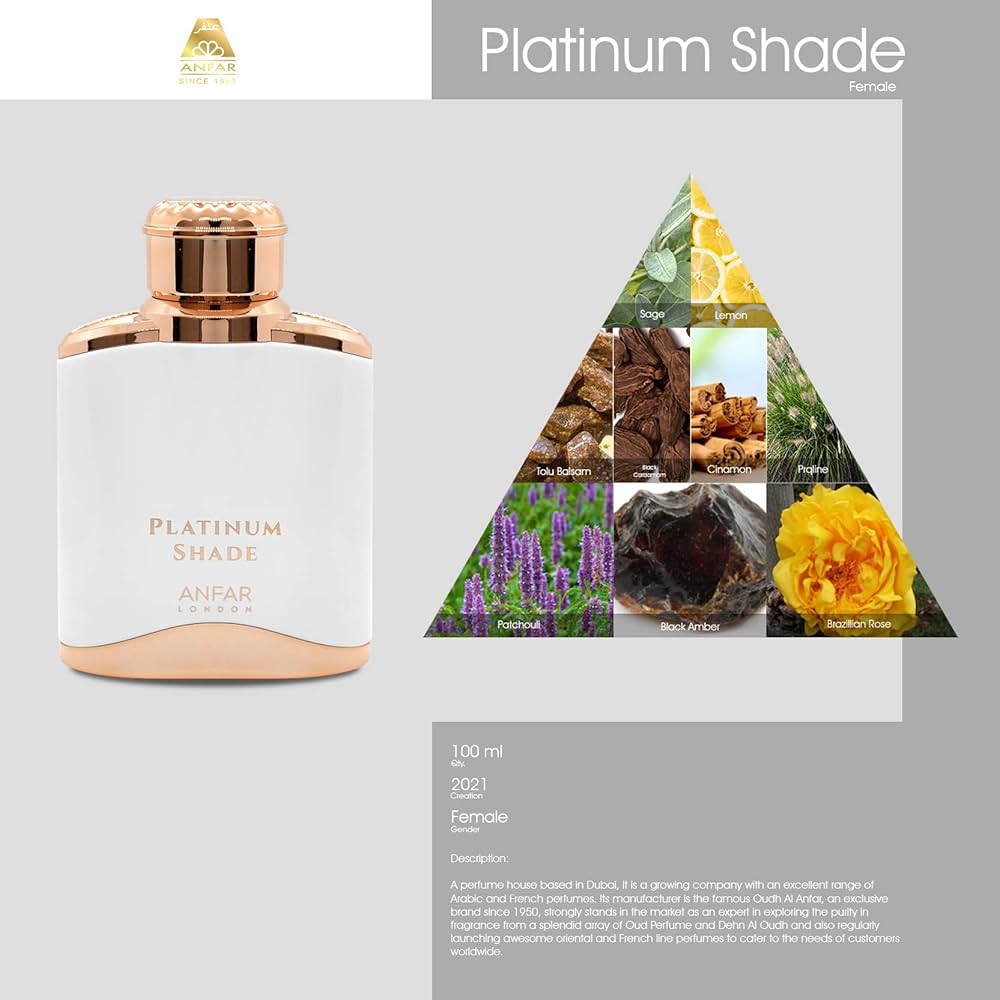 Platinum Shade Women Eau De Parfum 100 ML By Anfar